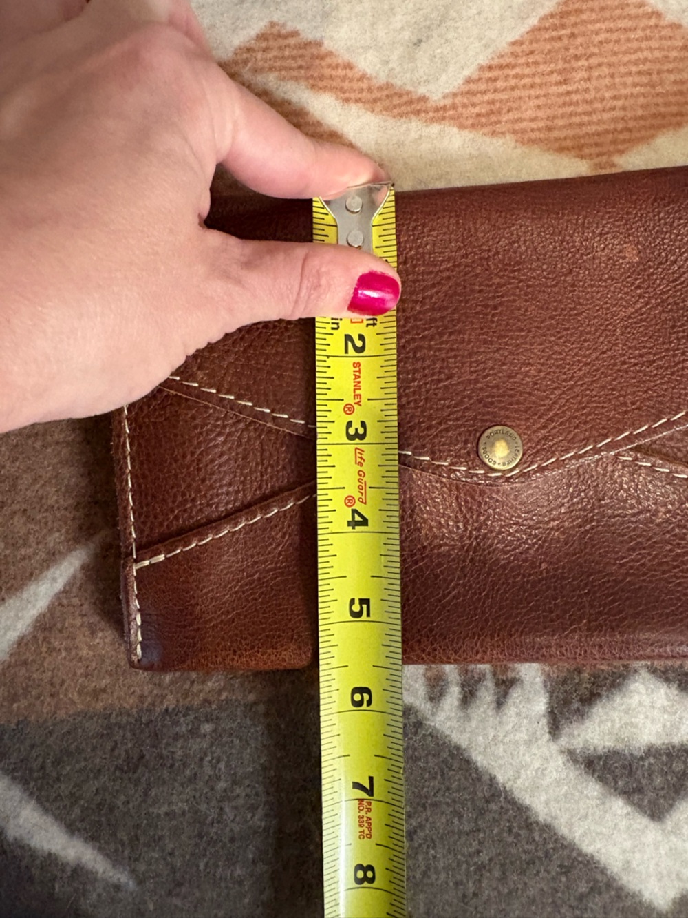 Portland Leather Two-Tone Brown Crossbody Wallet Bag - Picture 13 of 15